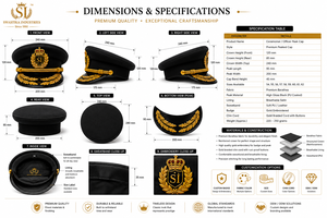 Ceremonial <b>Peaked</b> <b>Cap</b> Dress Visor <b>Cap</b> Uniform Outdoor Formal Unisex All Seasons - Product Image 3