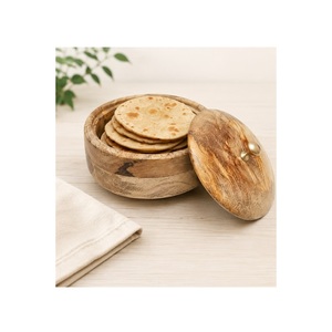 Handcrafted Modern Eco-Friendly Mango Wood <b>Tortilla</b> <b>Warmer</b> with Lid Roti Box Chapati Casserole for Home & Restaurant Use - Product Image 2