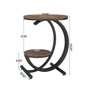 Mesa de Centro Moderna con Tapa de Madera y Estructura de Hierro, Estante de Almacenamiento, Mueble Decorativo para Sala de Estar - Product Image 2
