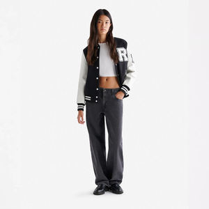 Vestes universitaires personnalisées brodées de haute qualité pour femmes, en laine et cuir de veau, vêtements d'hiver respirants à finition unie - Product Image 2