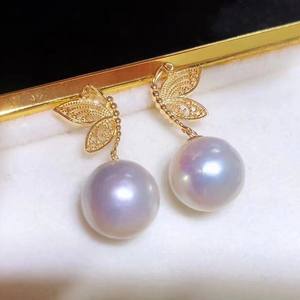 ต่างหูมุกน้ำจืดทรงเกือบกลม 10-11 มม. ขายส่ง สำหรับทำเครื่องประดับ DIY ยอดนิยม มีตำหนิเล็กน้อย - Product Image 1