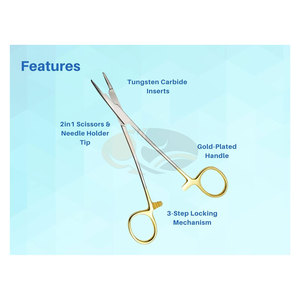 ที่จับเข็ม Olsen Hegar พร้อมกรรไกรตัดขอบ คีมหนีบกรรไกร พร้อมทังสเตนคาร์ไบด์ สำหรับจักษุแพทย์ - Product Image 3