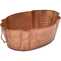 Pot de fleurs en métal rustique avec motif circulaire et pieds à griffes pour jardinières, style vintage, finition durable