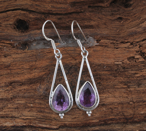 Natural Amethyst Earrings 925 Sterling <b>Silver</b> Handmade Purple Gemstone Jewelry Wholesale Genuine Amethyst <b>Stud</b> & Dangle Earrings - Product Image 5