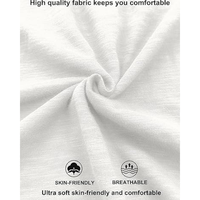 T-shirt pour homme à manches courtes, couleur unie, col en V, coupe décontractée, 100% coton jersey, imprimé en sérigraphie, blanc, 200 grammes