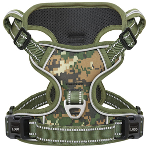 Arnés de Nailon Camuflado para Perro, Ajustable, Acolchado, con Asa Frontal y Anillo en D de Metal, para Perros Medianos y Grandes, para Exteriores - Product Image 1