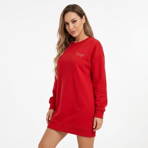 Robe Sweatshirt Femme Personnalisée à Manches Longues en Coton Premium, Coupe Oversize, Style Urbain Décontracté, Fabricant Grossiste - Product Image 1