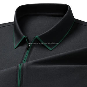 Men's Silk Zipper Polo <b>Shirt</b> Short Sleeve Mulberry T-<b>Shirt</b> Metal Zipper, Stand Collar Luxury Casual <b>Summer</b> Top Cotton&<b>Linen</b> Tee - Product Image 5