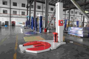 M Tipi Döner Tablalı Yarı Otomatik Palet Streçleme Makinesi Endüstriyel At Nalı Palet Sarma Makinesi - Product Image 2