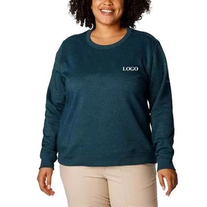 Sudadera de Mujer de Color Sólido a Precio Económico, Cuello Redondo, Holgada, Informal para Invierno y Otoño, 100% Algodón Transpirable, OEM - Product Image 3