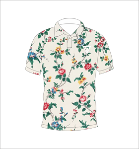 Mens Vintage <b>Rose</b> Floral Print Polo Shirt Summer Short Sleeve Casual Collared Button <b>Top</b> Breathable Lightweight Tee - Product Image 4