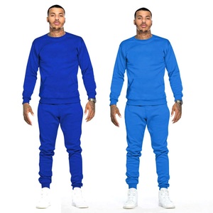 Survêtement en coton blanc pour homme, col rond, manches longues, couleur unie, décontracté, avec poches latérales - Product Image 6