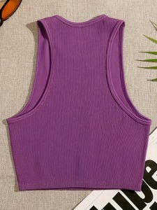 Sujetador deportivo largo para mujer |   Camiseta Deportiva de Punto Acanalado Sin Costuras |   Ropa Deportiva de Alta Elasticidad para Correr sin Restricciones - Product Image 5