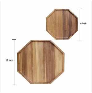 Plateau de service rectangulaire en bois durable avec poignée annulaire pour bar, restaurant, hôtel, jardin, idéal pour servir les boissons lors de réceptions - Product Image 2