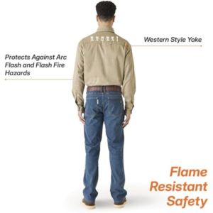 Chemise de soudage en coton lourd, résistante aux flammes, NFPA2112 EN11612 FRC, manches longues, protection contre les arcs électriques CAT2, coton ignifuge - Product Image 5