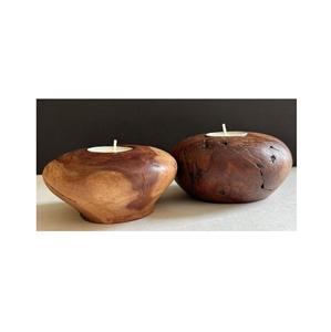 Modern <b>Mini</b> Wooden Candle Holder For Weddings Festive Event Parties & Gifting Stylish Candle Stand For Homes Restaurant Tabletop - Product Image 1