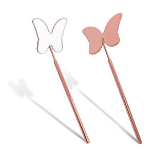 Custom Design Stainless Steel Eyelash Mirror Mini Handheld Butterfly Shape High Quality Professional Salon Use Unique Hair Care - Product Image 1