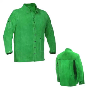 Veste de soudage en coton ignifuge certifiée avec cuir de vachette de qualité supérieure pour la protection thermique des soudeurs - Product Image 4