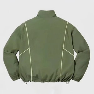 New Arrivals Custom Logo Green Men's Nylon <b>Wind</b> <b>Breaker</b> White Panel With Pant Set For Summer Active Wear Streetwear Zipper Jacke - Product Image 2