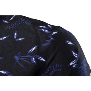 เสื้อเชิ้ตแขนยาวทรงสลิมฟิตขนาดใหญ่พิมพ์ลายบล็อกสีเสื้อแฟชั่นลำลองสำหรับผู้ชาย - Product Image 4