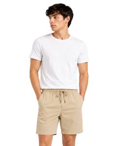 Shorts de bain décontractés pour hommes, couleur beige, séchage rapide, taille élastique avec cordon de serrage, légers, pour la plage et les vacances - Product Image 1