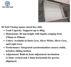 AODELI ADL-13 84 Soft Closing Square Steel Box Slide Double Wall Drawer System 31-50kg <b>Load</b> Capacity for Modern Residential - Product Image 2