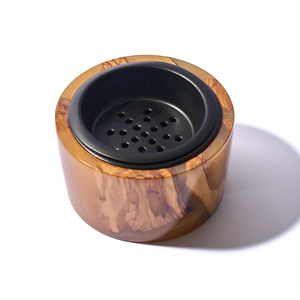 Premium Quality Best Artisans Handmade Wood Incense <b>Burner</b> with Green Resin Base and Natural Grain Pattern <b>for</b> Aromatic Use - Product Image 1