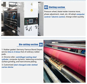 SYKM-F đầy đủ tự động slotter hộp carton thư mục gluer máy với bó - Product Image 5