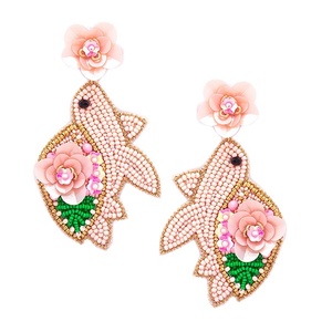 Fashion Jewelry Seed Bead Embroidered <b>Earrings</b> From India <b>Handmade</b> <b>Earrings</b> for Women and Girls - Product Image 1