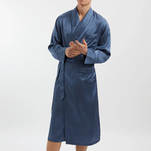 Bata de Seda de Lujo para Hombre 2026, Ropa de Dormir para Hombre, Bata Larga para Uso en Hoteles de Lujo, Bata Transpirable para Hombre - Product Image 1