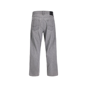 Straight-<b>Leg</b> Cotton Denim <b>Jeans</b> Midweight Regular Fit Solid Color Casual Autumn Wear - Product Image 3