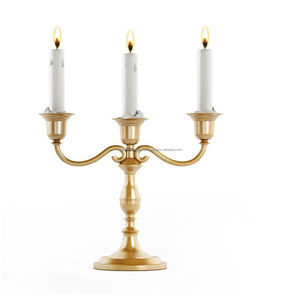 Portavelas cónico de aluminio 3 con portavelas cónico de metal con acabado dorado para decoración de iluminación del hogar - Product Image 2