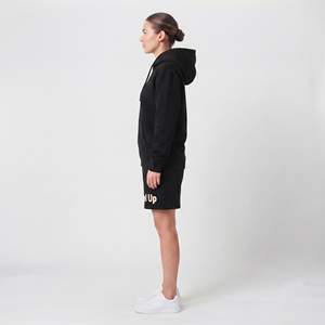 Ensemble sweat à capuche et short pour femme, ensemble jogging hiver, vêtements de sport deux pièces en molleton de coton - Product Image 3