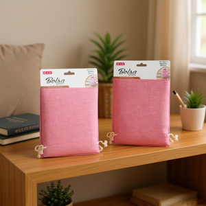 Borsa multiuso Ilan 13x18 cm 2 pezzi Sacchetto portaoggetti in tessuto rosa - Product Image 3