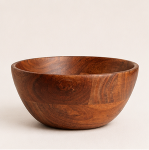 Bol de service en bois d'acacia pour salades et fruits, ustensiles de cuisine en bois massif écologiques pour une cuisine moderne, grand saladier rustique - Product Image 6