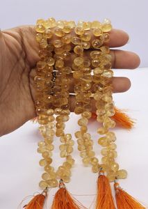 ลูกปัดซิทรินทรงหยดน้ำเจียระไนธรรมชาติ ขนาด 6x9 มม. พลอยซิทรินแท้ 8 นิ้ว สีเหลือง สำหรับทำเครื่องประดับ ขายส่ง - Product Image 4