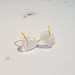 Abalorios de Ágata Azul Natural en Forma de Nube con Aro Dorado, Hechos a Mano, Piedras Semipreciosas para Joyería - Product Image 2