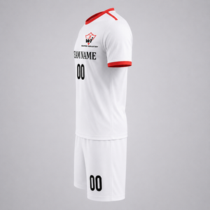 Custom White Soccer Uniform Set Quick Dry Football Team Jersey Shorts for <b>Men</b> Training Match Sportswear - Product Image 3