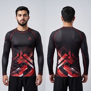 Custom BJJ Rash Guard Australia Long Sleeve MMA <b>Compression</b> <b>Shirt</b> Sublimation Grappling Jersey Quick Dry Fightwear Wholesale - Product Image 3