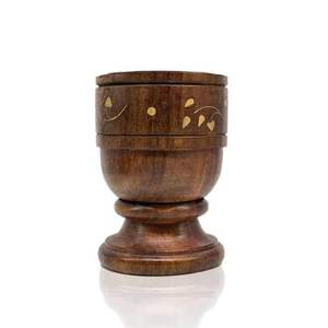 Porte-encens classique en bois fait main pour temple, méditation, yoga, aromathérapie, parfum, décoration artisanale en bois naturel - Product Image 3