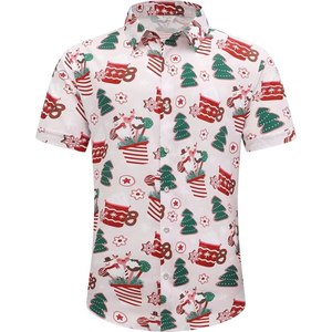 Chemise Hawaïenne Homme à Manches Courtes, Chemise de Plage de Noël à Séchage Rapide, Polo de Golf Athlétique à Manches Courtes pour Homme - Product Image 1