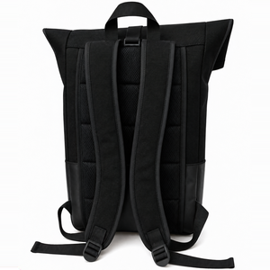 Black Roll Top Laptop Backpack Oxford Waterproof Softback Unisex Travel <b>Computer</b> <b>Bag</b> Can be Recycle Product Recycle <b>Bag</b> - Product Image 2