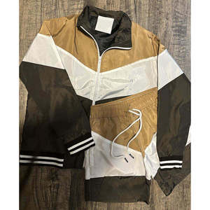 Custom Embroidery 2 Piece Men's Jogger Suits Patchwork Wind Breaker Nylon Zip up Jacket <b>Tracksuit</b> Shorts Set for Men - Product Image 1