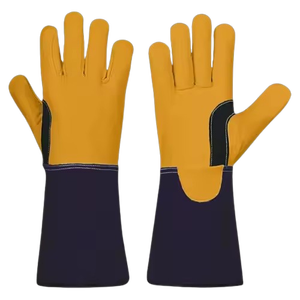 Guantes de soldadura TIG de cuero de cabra y vaca de alta resistencia con certificación CE para seguridad industrial - Product Image 2