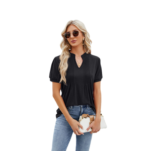 Top de Mujer con Cuello en V, Manga Regular, Estampado Floral, Ajustado, Sexy y Elegante, de Punto, Poliéster, Encaje Transparente, para Todas las Temporadas - Product Image 6