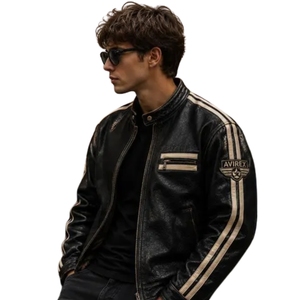 Chaqueta Bomber Holgada Unisex de Cuero Vacuno Auténtico para Invierno |   Producción de Marca Privada OEM/ODM con Cuero Vacuno Resistente de Primera Calidad - Product Image 4