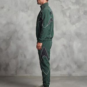 Nouvelle collection, ensemble de jogging uni en nylon 100%, logo imprimé personnalisé, couleur unie, coupe-vent léger, survêtement - Product Image 2