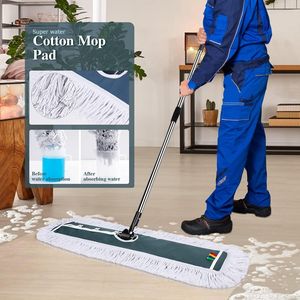 Mop Industriale Professionale da 42 Pollici con Manico in Acciaio Inossidabile, Grande Mop in Cotone per Pulizia Pavimenti - Product Image 2