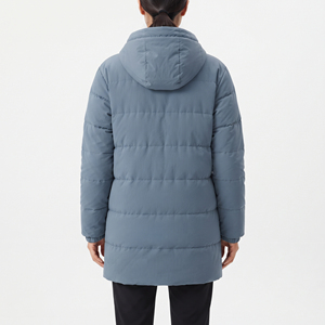 Wholesale <b>Women's</b> Hooded Long Puffer <b>Coat</b> <b>Lightweight</b> Warm Winter Jacket Mid Length Quilted Padded Overcoat Outdoor Fashion Wear - Product Image 2
