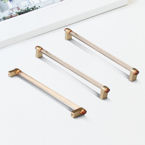 Cheap Price Modern Luxury Acrylic Zinc Alloy Cabinet Handle Gold <b>Bar</b> <b>Pull</b> <b>for</b> Kitchen Bathroom Dining Room Nightstands - Product Image 1